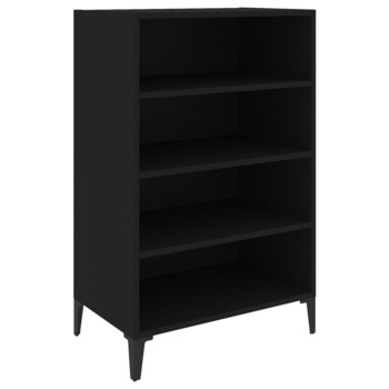Comoda 4 rafturi, vidaXL, PAL-Lemn eucalipt, 57x35x90 cm, Negru Comoda 4 rafturi, vidaXL, PAL-Lemn eucalipt, 57x35x90 cm, Negru