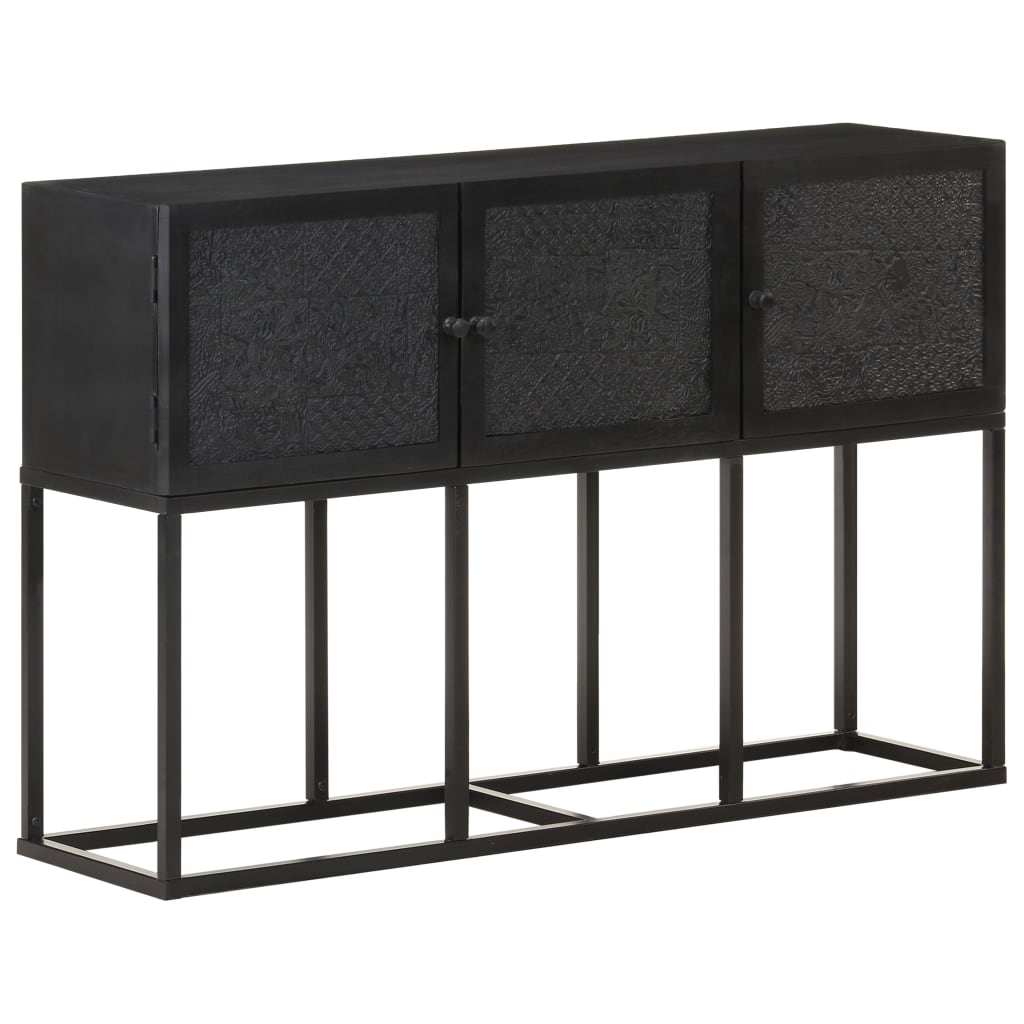 Comoda, vidaXL, Lemn masiv de mango, 115x30x76 cm, Negru