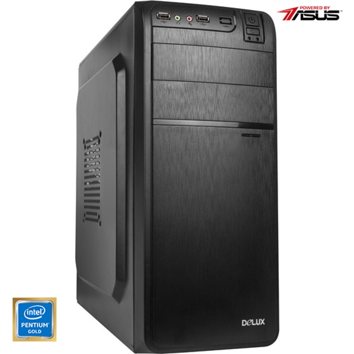 Serioux Powered by ASUS asztali számítógép Intel® Pentium® Gold G6400 processzorral, 8GB DDR4, 256GB SSD, Intel® UHD Graphics 610