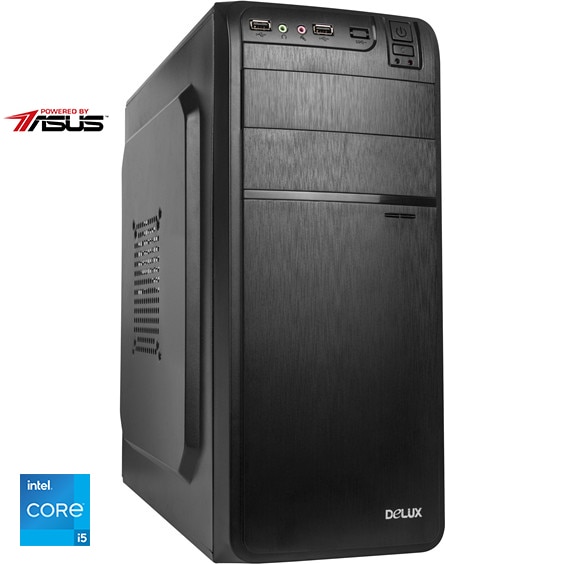 Sistem Desktop PC Serioux Powered by ASUS cu procesor Intel® Core™ i5-11400 pana la 4.40GHz, 16GB DDR4, 480GB SSD, Intel® UHD Graphics 730, Microsoft Windows 10 Pro