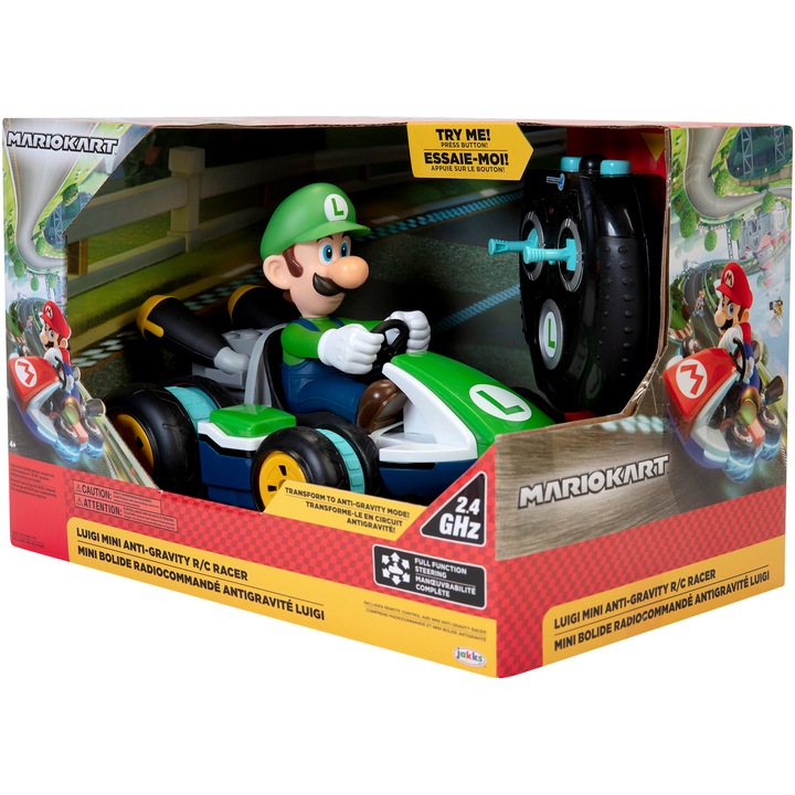 Masinuta RC Nintendo MarioKart - Luigi Mini Anti-Gravity Racer