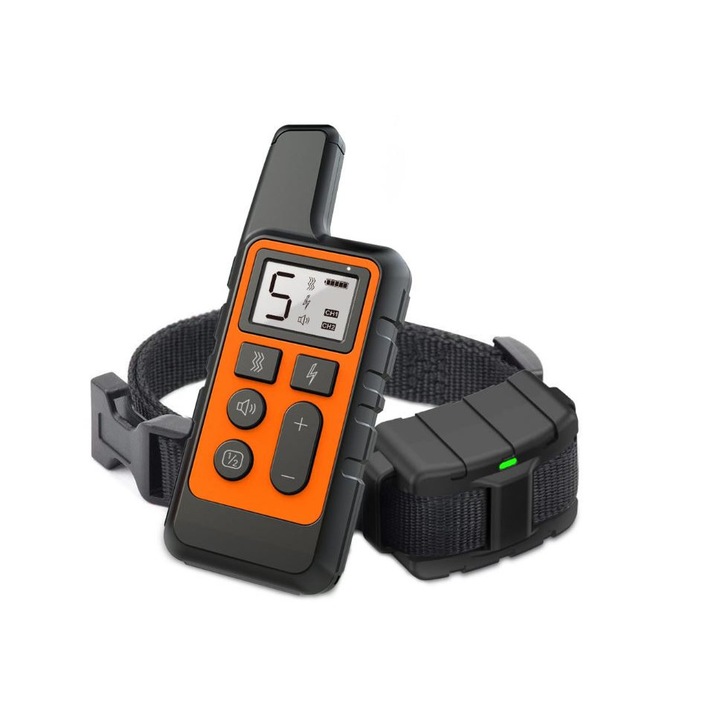 Zgarda Electrica Reincarcabila pentru Dresaj Caini Rezistenta la Apa si Praf Electrozi Cauciucati, Reglabila Ghid Dresaj Inclus Rosu