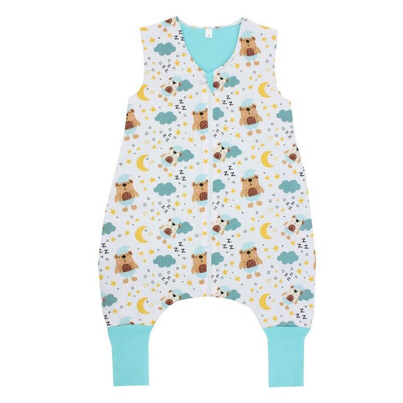 Sac de dormit, iarna, cu picioare, Ursuletul Zzzz, turcoaz 104 cm