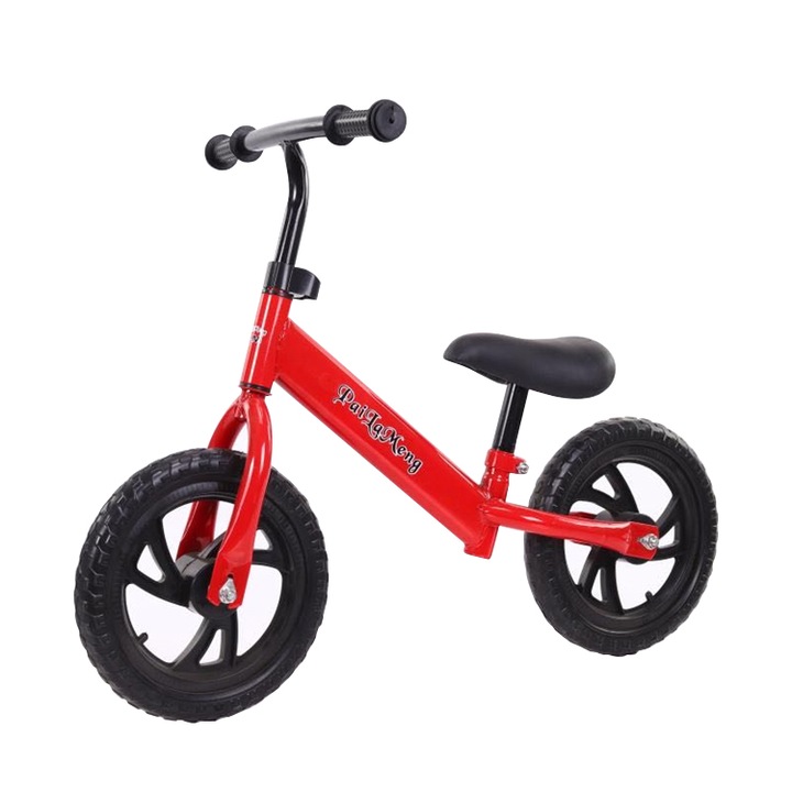 Bicicleta de echilibru pentru incepatori, fara pedale pentru copii intre 2 si 5 ani, Rosie