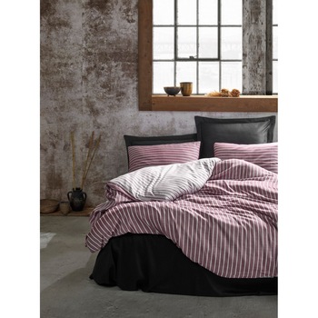 Set Lenjerie pat dublu, bambus si bumbac satinat, de lux, 6 piese, Cotton Box, Claret Red Set Lenjerie pat dublu, bambus si bumbac satinat, de lux, 6 piese, Cotton Box, Claret Red