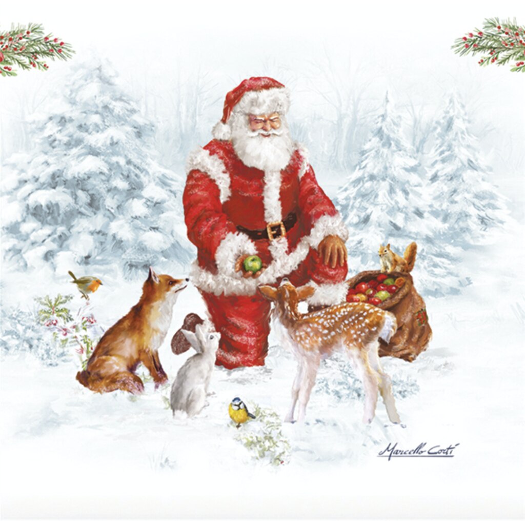 Servetele de masa decorative Christmas Carol, 33 x 33 cm, 20 servetele/set, multicolor