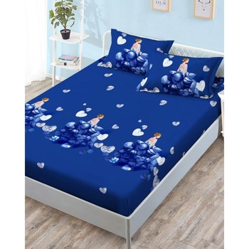 Husa de Pat cu Elastic cu 2 Fete de Perna pentru Pat Dublu, Finet, Catalina, HBFJ-105 Husa de Pat cu Elastic cu 2 Fete de Perna pentru Pat Dublu, Finet, Catalina, HBFJ-105