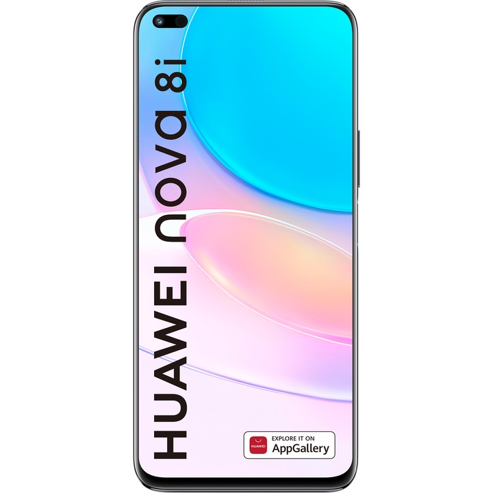 Huawei Nova 8i Mobiltelefon, Kártyafüggetlen, 6GB RAM, 128GB, Dual SIM, Fekete