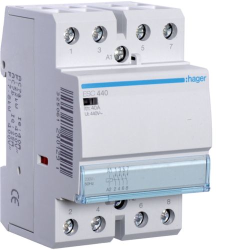 Contactor Modular, Hager, 63A, 4ND, Bobina, 230V,3M, ESC463