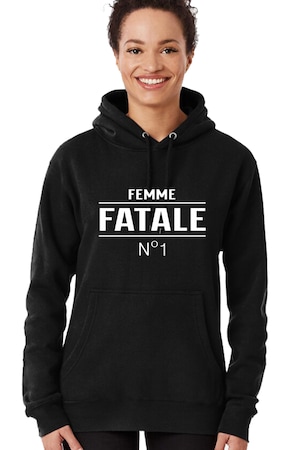 Egyedi női pulóver "Femme fatale", Fekete, Fekete