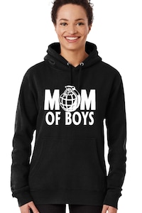 Egyedi női pulóver "Mom of boys", Fekete, 2XL