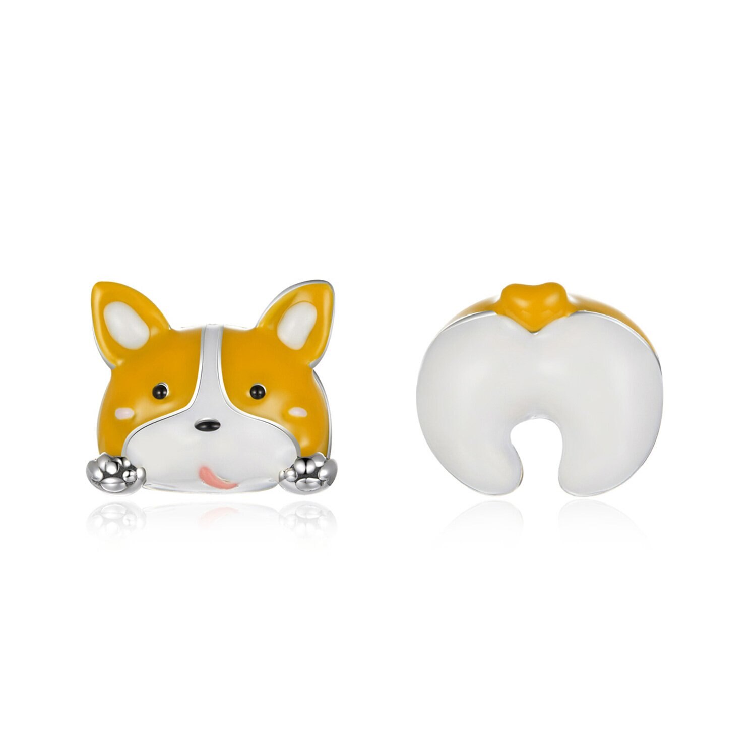 Cercei din argint Yellow Puppy