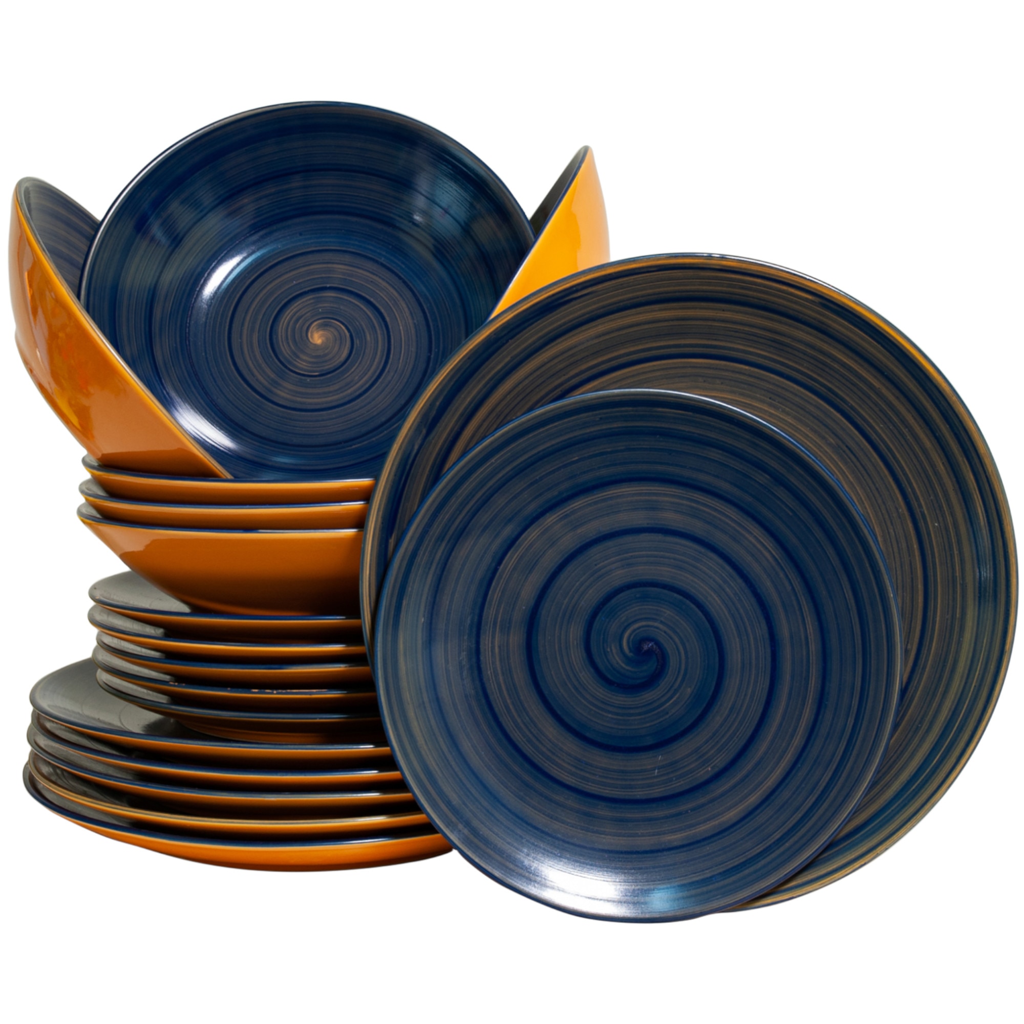 Set Complet Serviciu De Masa, Royal Maritim, 18 piese, Cesiro, Albastru Marin