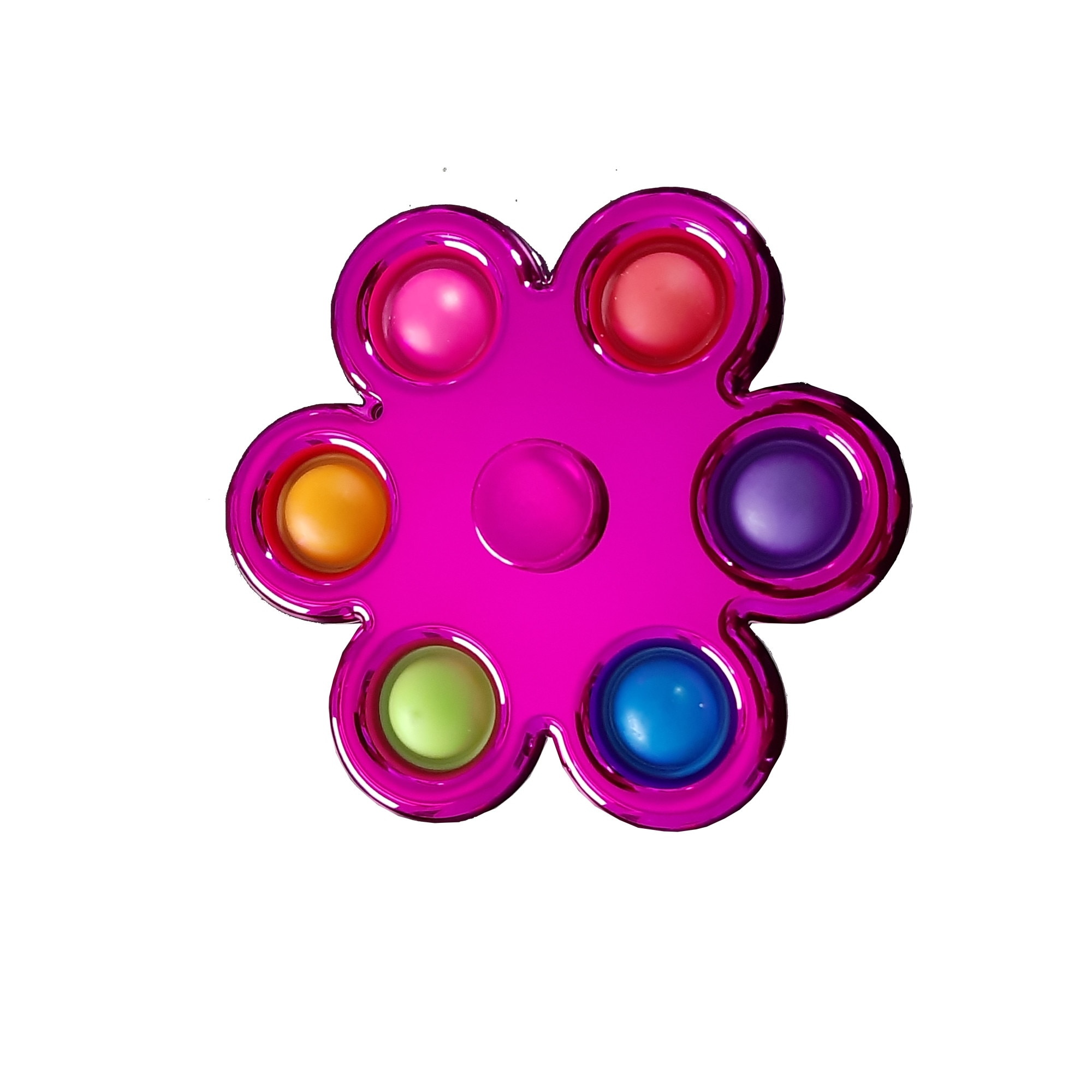 Jucarie senzoriala antistres Fidget Spinner/breloc tip POP IT roz 6 K KATHODE