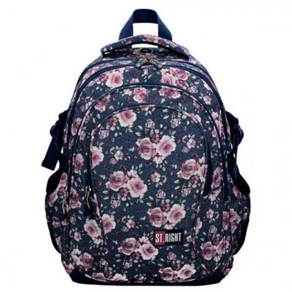 Ghiozdan Scolar 4 Compartimente, St.Majewski, Impermeabil, Gama St.Right -ROSES BP01 43x32x21cm
