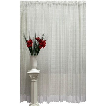 Perdea alba cu model alb din colectia  Perdea alba cu model alb din colectia