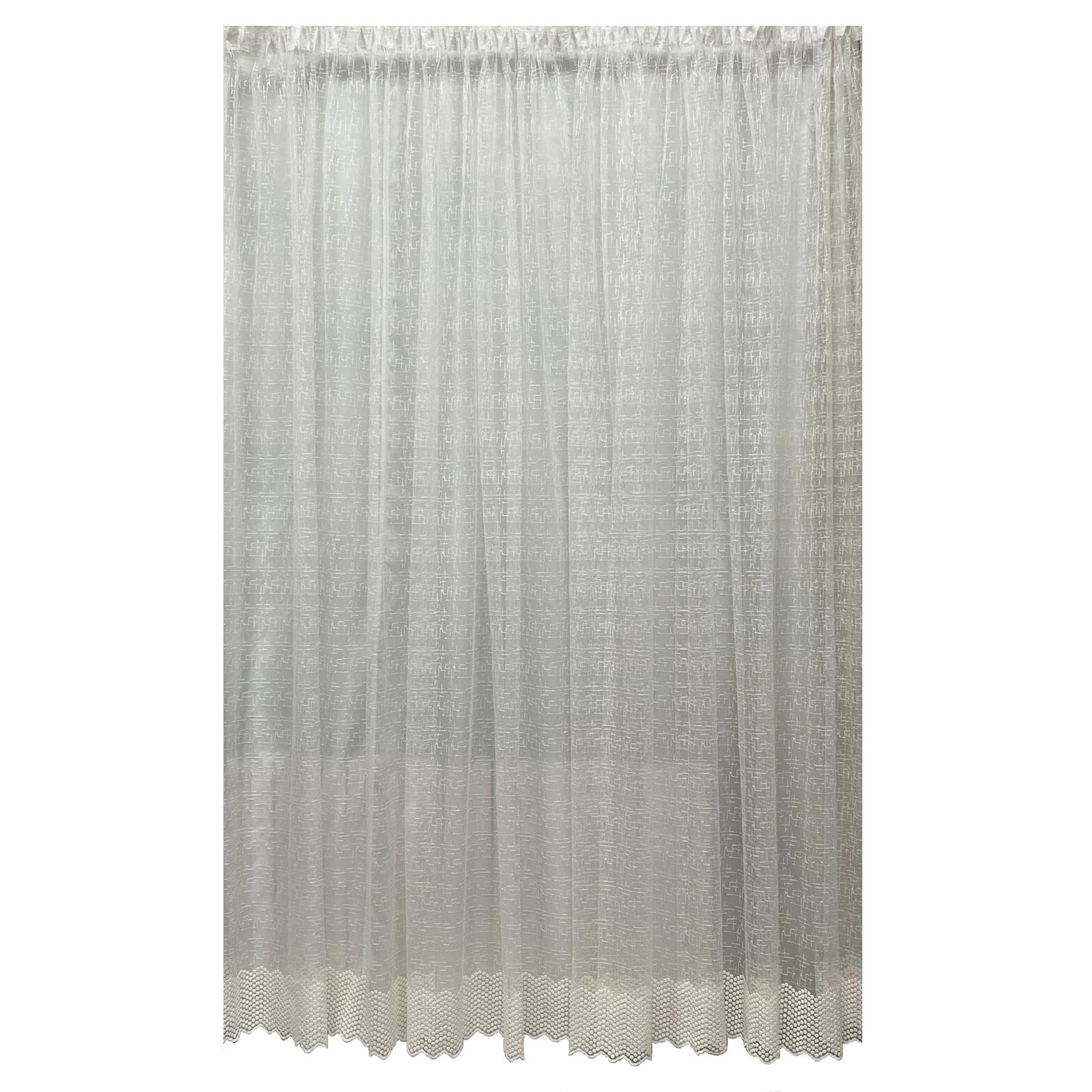 Perdea ivoire, cu model alb, din colectia 