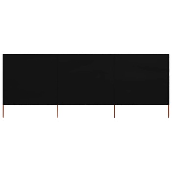 Paravan anti-vant cu 3 panouri, negru, 400 x 160 cm, textil Paravan anti-vant cu 3 panouri, negru, 400 x 160 cm, textil