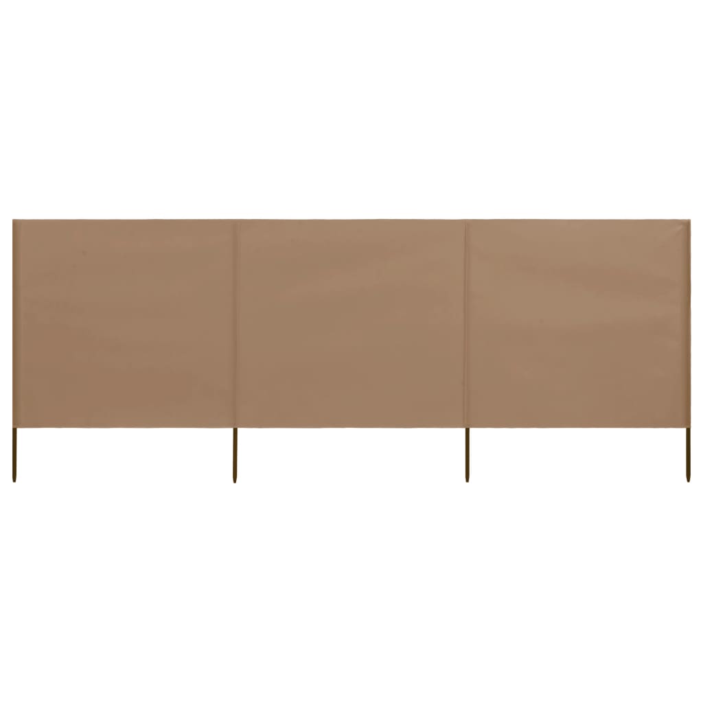 Paravan anti-vant cu 3 panouri, gri taupe, 400 x 160 cm textil
