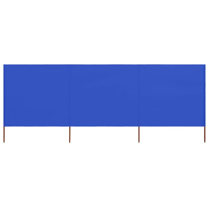 vidaXL 3 paneles azúrkék szövet szélfogó 400 x 80 cm 1.88 kg