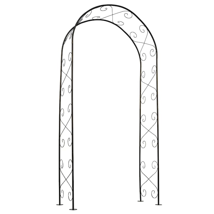 Градинска арка VidaXL 434651, метал, 100x37x230 см, черна