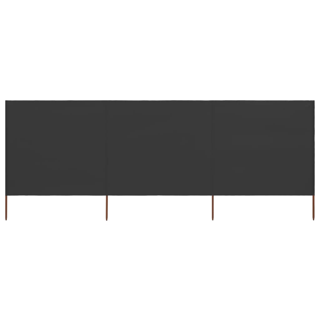 Paravan anti-vant cu 3 panouri, antracit, 400 x 80 cm, textil