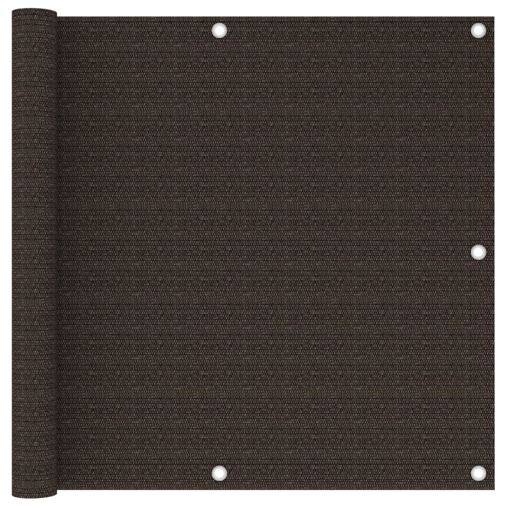 Paravan de balcon, maro, 90x500 cm, HDPE