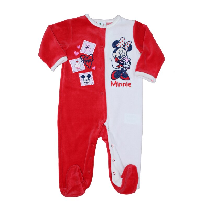 Salopeta fete Minnie Alb Rosu 23 luni