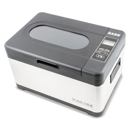 Aparat de gatit Sous Vide Zass ZSVC 01, 800W, Temporizator 0-24 ore si temperatura reglabila 0-99 °C., Display LCD iluminat, 4 zone de gatit, compatibil cu majoritatea pungilor de gatit