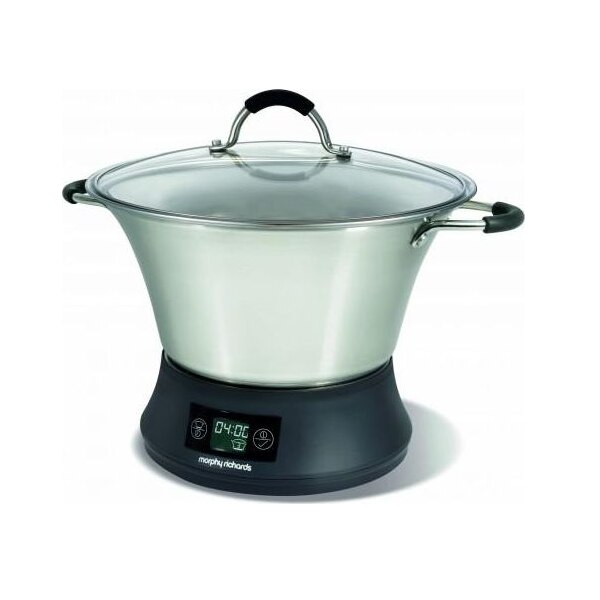 Slow cooker Morphy Richards 461007, 800 W, 6.5 l, Argintiu