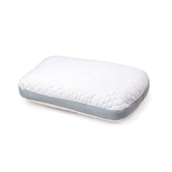 Perna DacEnergy©, realizata din microfibra, umplutura microfibra soft touch, ortopedica, material usor, catifelat, alba, 50 x 70 cm