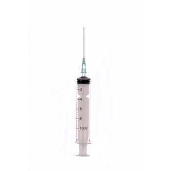 Set 500 bucati Seringa 10 ml 3 componente cu ac 21G x 1 ½” - 08 x 40 mm Set 500 bucati Seringa 10 ml 3 componente cu ac 21G x 1 ½” - 08 x 40 mm