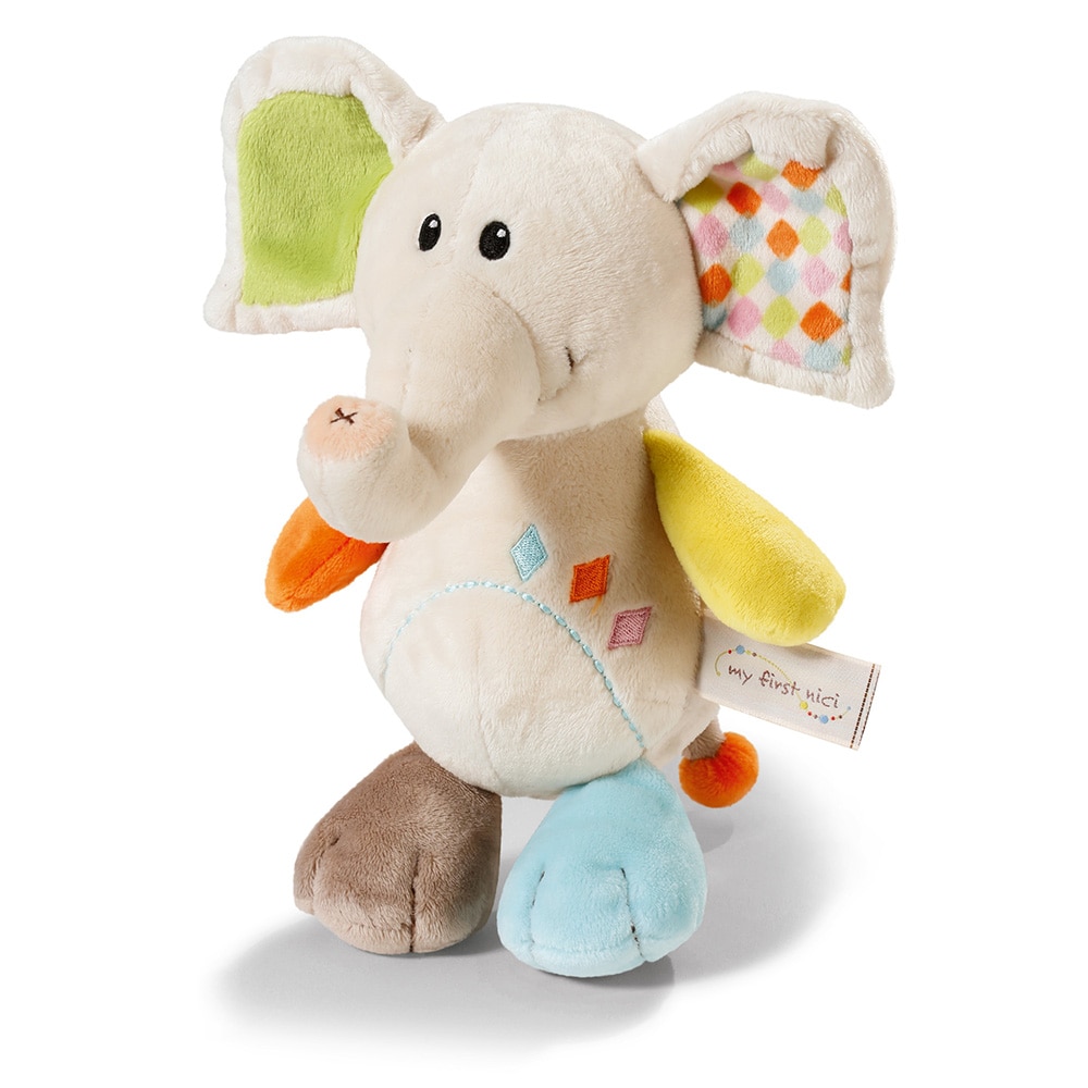 Jucarie de plus Elephant, Nici, Multicolor, 25 cm