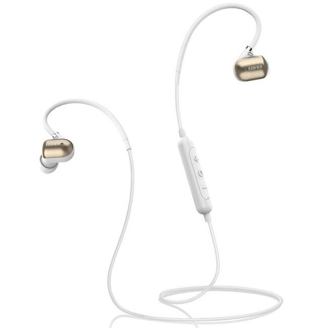 Casti fara fir In Ear Sport Edifier W295BT, Bluetooth, Microfon, Alb/Gold