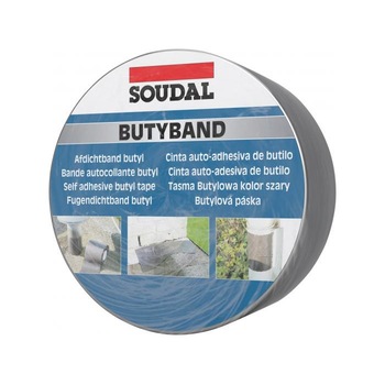 Banda Butilica butyband Maro 8017 Soudal, 15cm x10m Banda Butilica butyband Maro 8017 Soudal, 15cm x10m