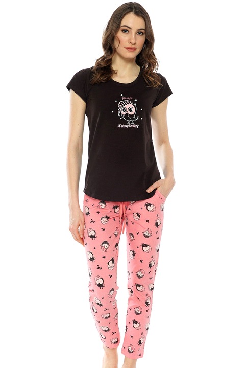 Pijama Dama, Vienetta, Model It's Time to Sleep, Culoare Maro