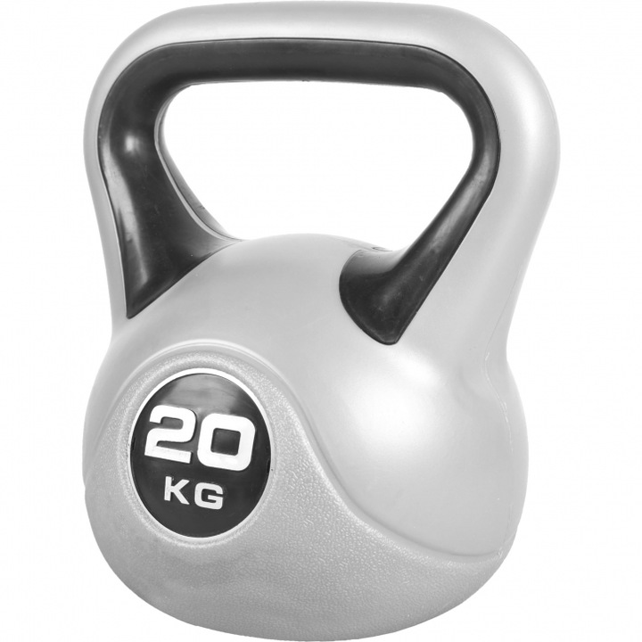 Gantera Kettebell Stylish, Gorilla Sports, 20 kg, umplut cu ciment