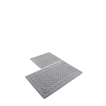 Set 2 covorase baie bumbac, 50x60cm, 60x100cm, Alessia Home, Bambi Cotton - Gray Set 2 covorase baie bumbac, 50x60cm, 60x100cm, Alessia Home, Bambi Cotton - Gray