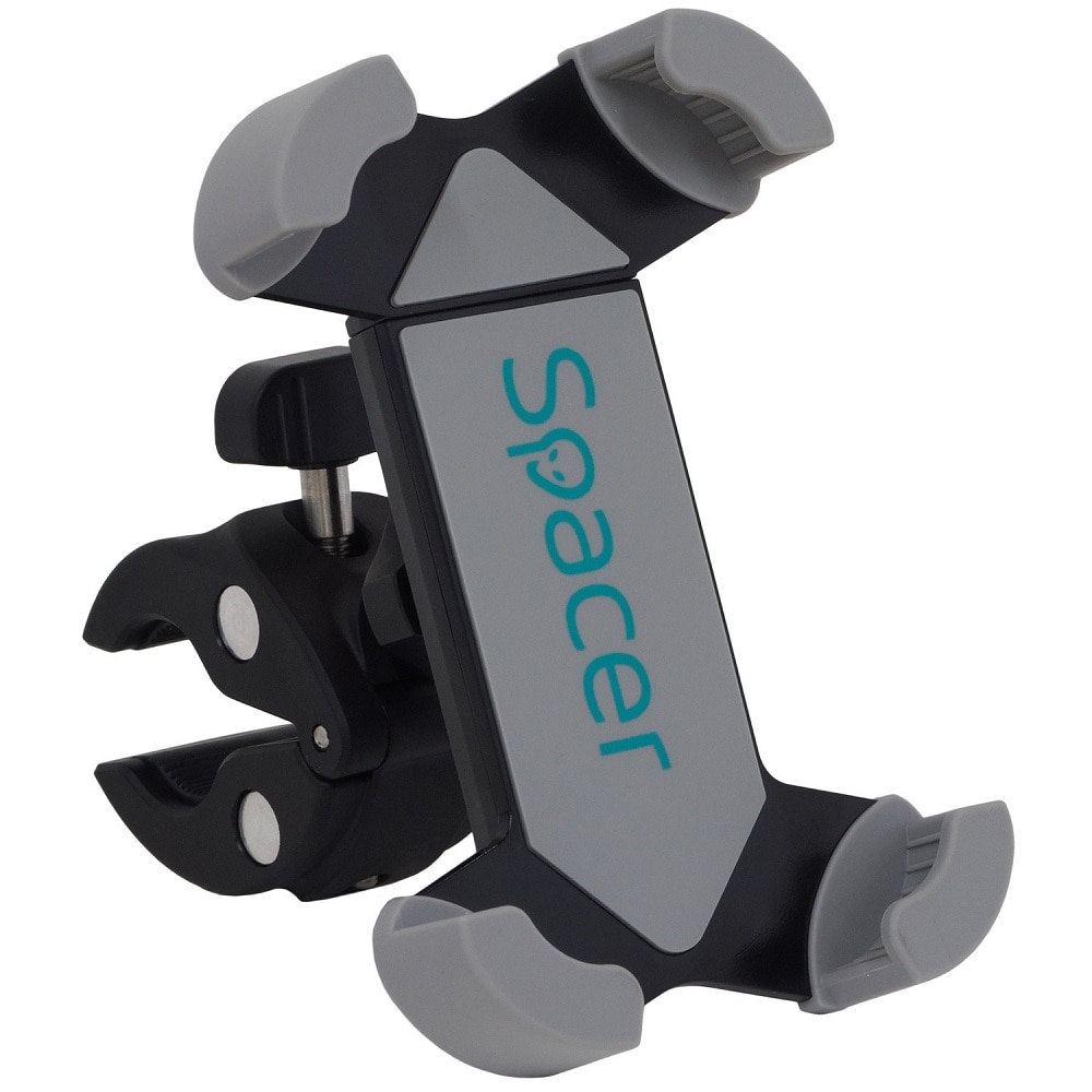 Suport bicicleta Spacer pentru smartphone SPBH-MP-01, Multi-Purpose, fixare de bare de diferite dimensiuni, Negru