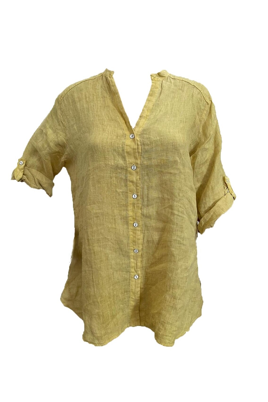 Camasa din In, Planet, C918452, Galben Mustar, M