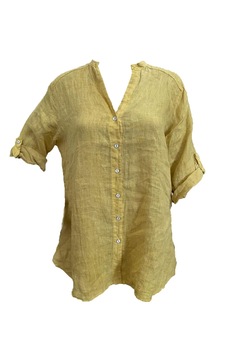 Camasa din In, Planet, C918452, Galben Mustar, M Camasa din In, Planet, C918452, Galben Mustar, M