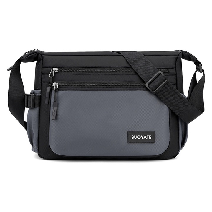 Dollcini férfi válltáska, Lopásgátló, Vízálló, Válltáska, Crossbody táska, Könnyű válltáska, Kerékpározáshoz, utazáshoz és túrázáshoz, szürke