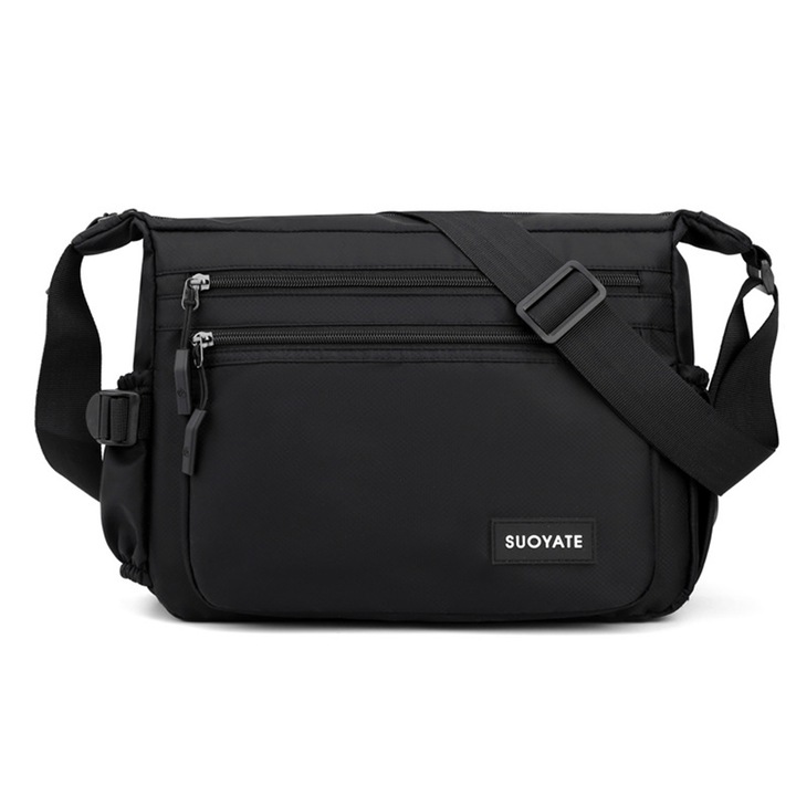 Dollcini férfi válltáska, Lopásgátló, Vízálló, Válltáska, Crossbody táska, Könnyű válltáska, Alkalmas kerékpározáshoz, utazáshoz és túrázáshoz, Fekete