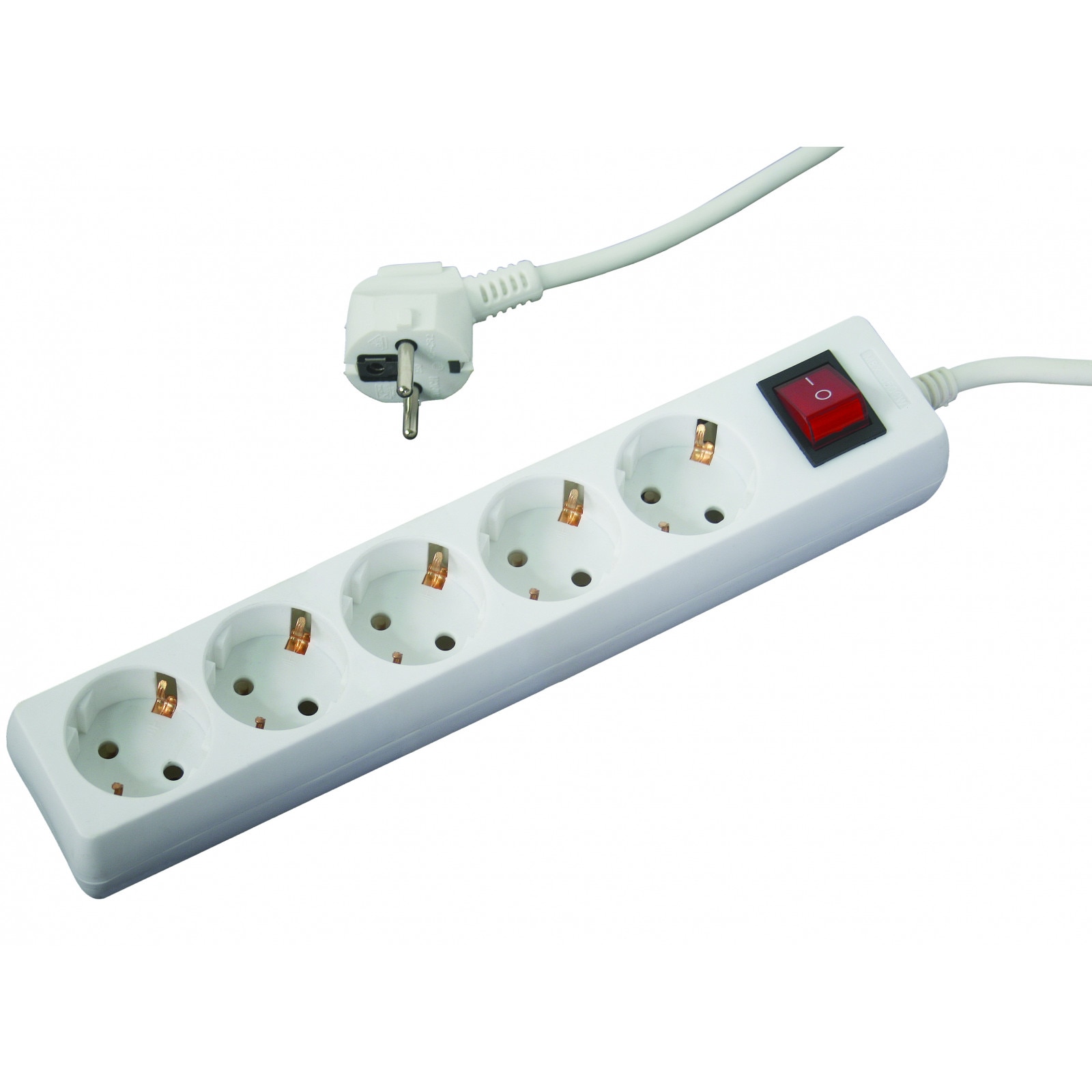 Prelungitor cu 5 prize, 1.5mx1.5mm, cu intrerupator, Makalon, 700761