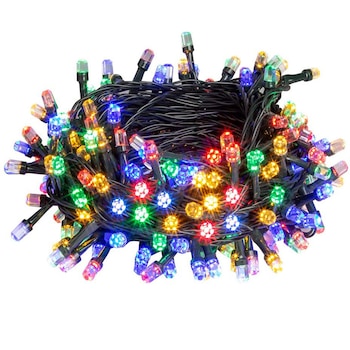 Instalatie de Craciun, Tip Liniara Rola, Nevermore®, Becuri mari diamante cu culoarea schimba, IP44, 50 m, 300 LED-uri, Multicolor Instalatie de Craciun, Tip Liniara Rola, Nevermore®, Becuri mari diamante cu culoarea schimba, IP44, 50 m, 300 LED-uri, Multicolor