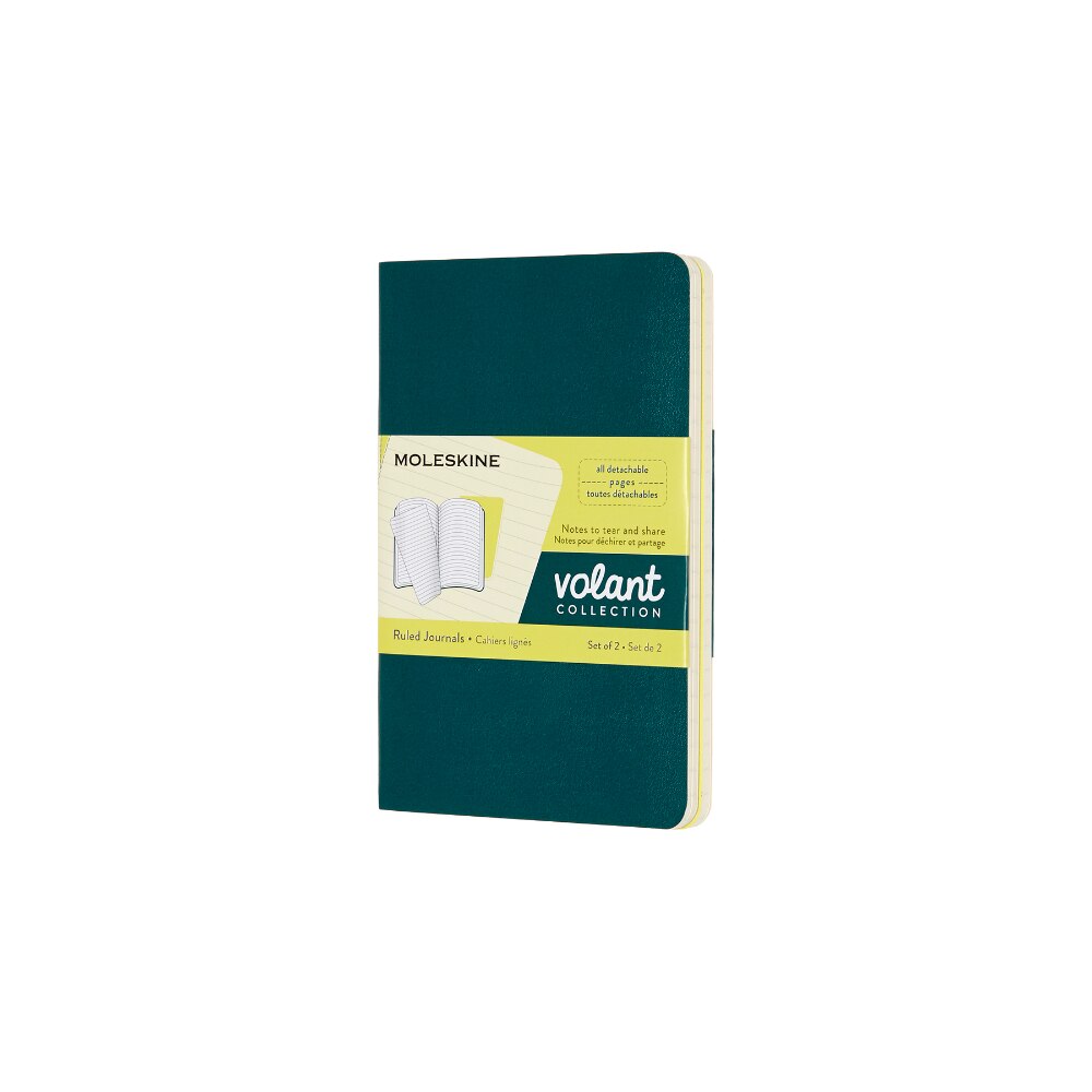 Set 2 agende Valance, Moleskine, 76889, 9x14cm, Verde/Galben