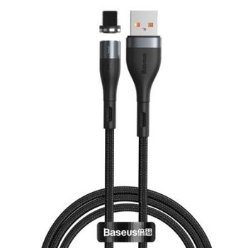 Cablu de date, Baseus Zinc Magnetic Series, USB la Lightning, Quick Charge, 2.4A, Lungime 1 m, Negru/Gri, Rata transfer 480 Mb/s, Tip snur acoperit cu nailon Cablu de date, Baseus Zinc Magnetic Series, USB la Lightning, Quick Charge, 2.4A, Lungime 1 m, Negru/Gri, Rata transfer 480 Mb/s, Tip snur acoperit cu nailon