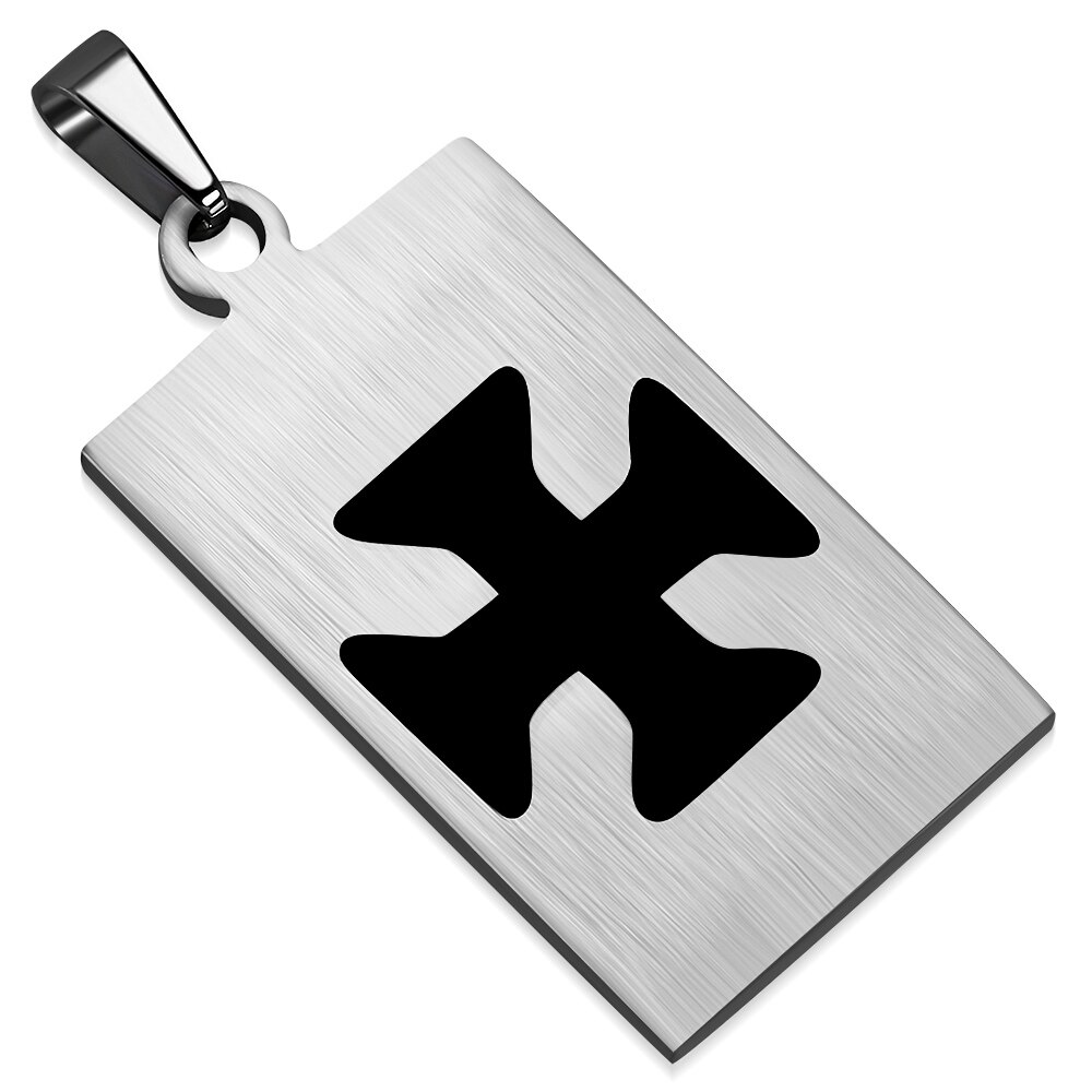 Pandantiv inox army placuta de identificare cu cruce PSL1505