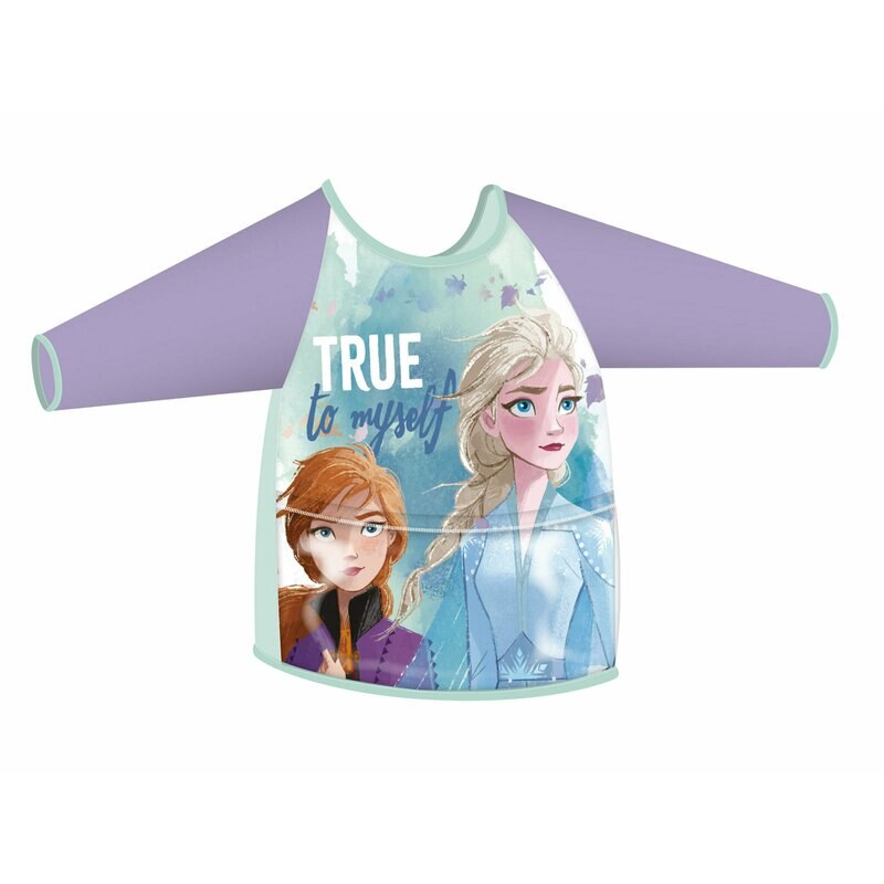 Sort protectie pictura, cu maneca, One size, Frozen, mov, 51x38cm