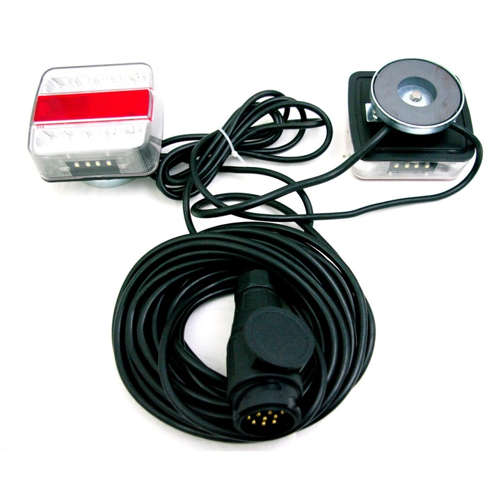 Set LED stop AlMar cu magnet si cablu cu conector cu 13 pini 7,5m, 12V, 2 piese